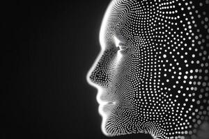 A robot head with dots on it photo