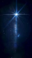 Journey through deep outer space universe. Media. Beautiful dark space with glowing stars. Vertical . video