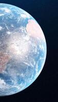 Animation of rotation of Earth and transition of day and night. Animation. Beautiful rotation of earth with transition of day and night to background of stars video