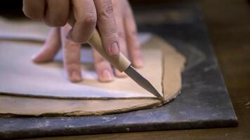 Crafting Pottery Skillfully Shaping Clay with Precise Techniques and Artistic Vision. Stock Clip video