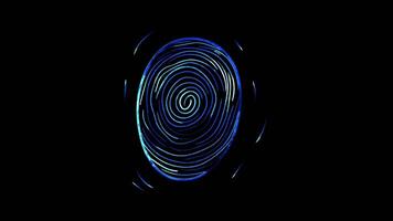 Neon frame effect, Fingerprint on black background video