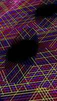 Rotating multicolored laser beams elements on a black background. Animation. Straight crossed bright lines. video