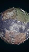 abstrait animation de surface avec des nuages sur planète Terre. animation. 3d surface de planète Terre avec atmosphère, nuage les flux et terre le soulagement avec l'eau video
