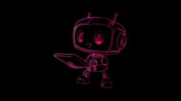 Neon frame effect, Digital Device on black background video