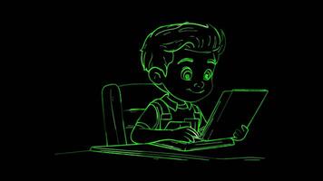 Neon frame effect, Digital Device on black background video