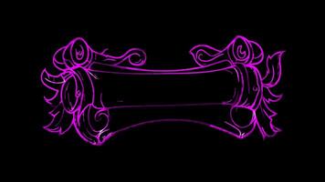 Neon frame effect, Oath Scroll Symbolizes the importance of oaths in law on black background video
