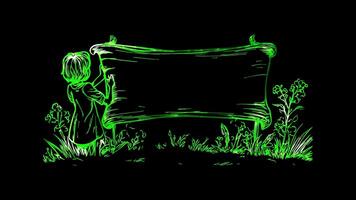 Neon frame effect, Oath Scroll Symbolizes the importance of oaths in law on black background video