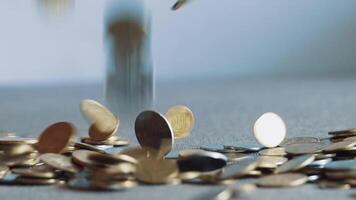 Slow Motion of Falling Golden Coins video