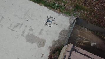 Flying over an abandoned factory with a drone. Industry in ruins. video