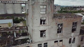 Old abandoned factory building. Aerial View video