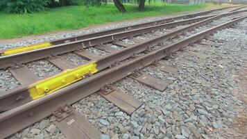 Moving Forward Along the Old Railroad. European Railway for Cargo Trains - Smooth Movement on Gimbal Stabilizer video