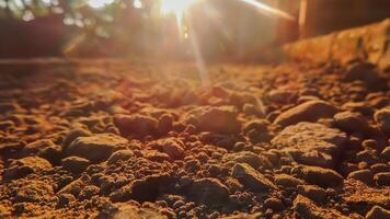 A close up of dirt and rocks photo