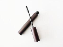 mascara for lashes with brush and bottle tube, cosmetic makeup for product mockup branding photo
