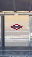 Exterior view of Universitat Autonoma metro station entrance symbolizes education and transport connectivity in Barcelonas urban setting photo