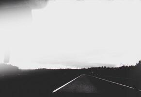 View through the moving car windscreen. photo