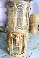 Round Cane Stool stock on shop photo