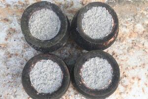 sand in clay pot on nursery photo