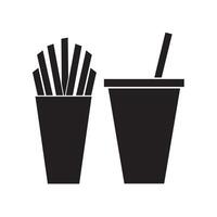 French fries icon illustration on white background vector
