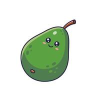Cute Kawaii Avocado character. hand drawn cartoon icon illustration. Avocado character in doodle style. Isolated on white background. vector