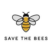 Minimalist Save The Bees T Shirt Design vector