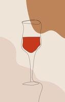 Glass of wine. Icon, symbol, logo alcohol. For the menu, bar, restaurant, wine list. minimal. vector