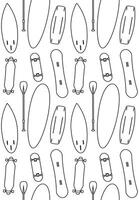 Seamless pattern of skate snow surf board vector