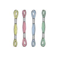 Set of embroidery floss threads vector