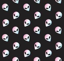 Seamless pattern of alien face vector