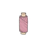 Hand drawn doodle sketch threads spool vector