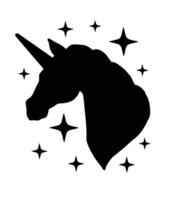 Silhouette of unicorn head vector