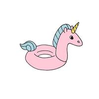 Hand drawn doodle sketch unicorn float vector