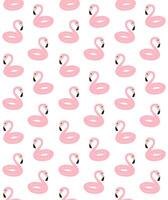 Seamless pattern of flamingo ring float vector