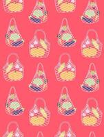 Seamless pattern of sketch eco bag vector