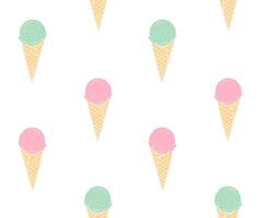 Seamless pattern of doodle sketch ice cream vector