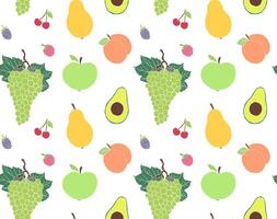 Seamless pattern of fruit and vegetables vector