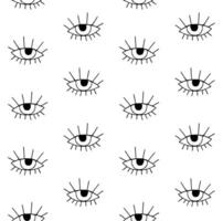 Seamless pattern of sketch eyes vector