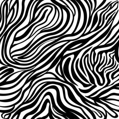 Zebra Print Seamless Pattern. Animal Skin. Abstract Pattern on White Backdrop. Hand Drawn Zebra Skin Background. Tile with Wild Animal Fur.