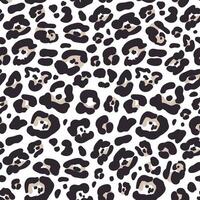 Leopard Print Seamless Pattern. Animal Skin. Abstract Pattern on White Backdrop. Hand Drawn Leopard Skin Background. Tile with Wild Animal Fur. vector