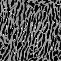 Cat Print Seamless Pattern. Animal Skin. Abstract Pattern on Gray Backdrop. Hand Drawn Feline Skin Background. Tile with Animal Fur. vector