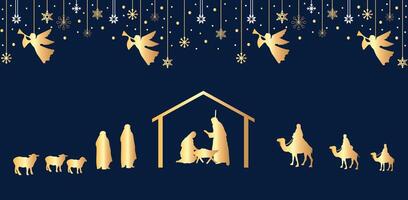 Christmas Nativity scene. graphics vector