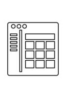 line art payment machine calculator symbol vector