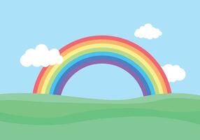rainbow and clouds in the sky, design vector