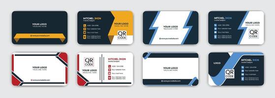 Business card template set with different colors and shapes vector
