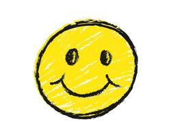 Kids drawing. Doodle emoticons. emoji character with smile face, funny face. isolated on white background vector