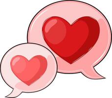 Pink Speech Bubble With Red Heart vector