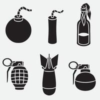 set of bomb good for icons, symbol, logo, element design, silhouette design, etc vector