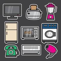 set of home appliances good for sticker, element design, badge, pattern design, etc vector