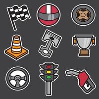 set of race good for sticker, element design, badge, pattern design, etc vector