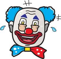 funny clown with panic expression vector