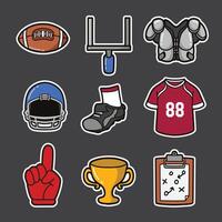 set of american football equipment good for sticker, element design, etc vector